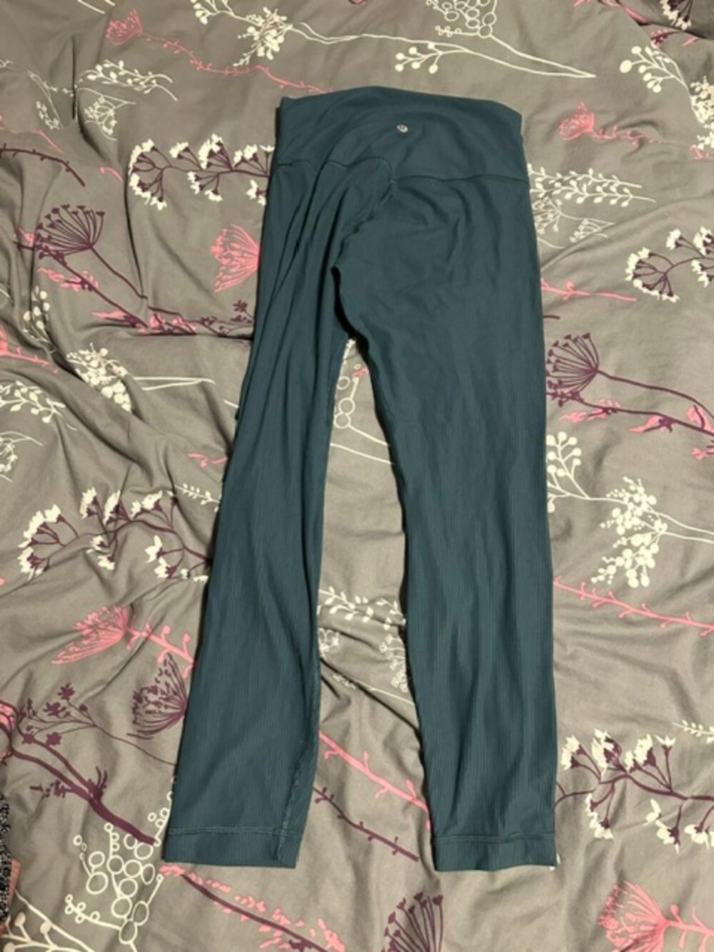 Lululemon size 8 ribbed align leggings storm teal